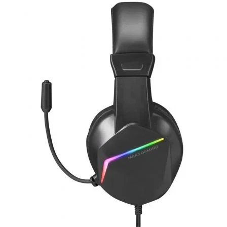 Mars Gaming MH122 Auriculares Gaming con Micrófono, Iluminación FRGB Rainbow, Cancelación Pasiva, Compatible con PC, PS5, Xbox Series X/S, Switch, Jack 3.5mm, Negro